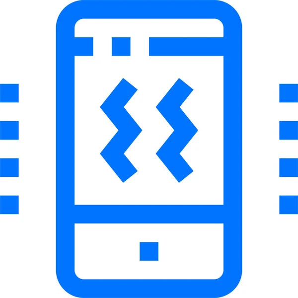 Иконка Мобильного Интерфейса Тревоги Стиле Контура — стоковый вектор