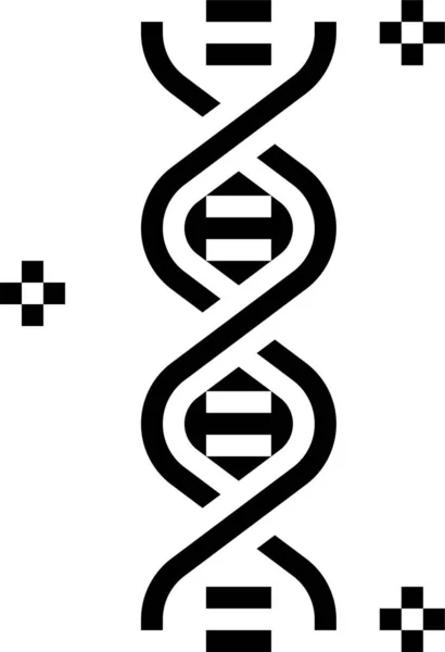 Biologi Dna Ikon Genetik Dalam Gaya Padat - Stok Vektor