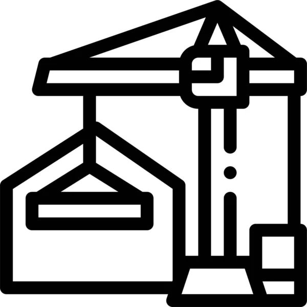 Box Building Cargo Symbol Gebäude Kategorie — Stockvektor