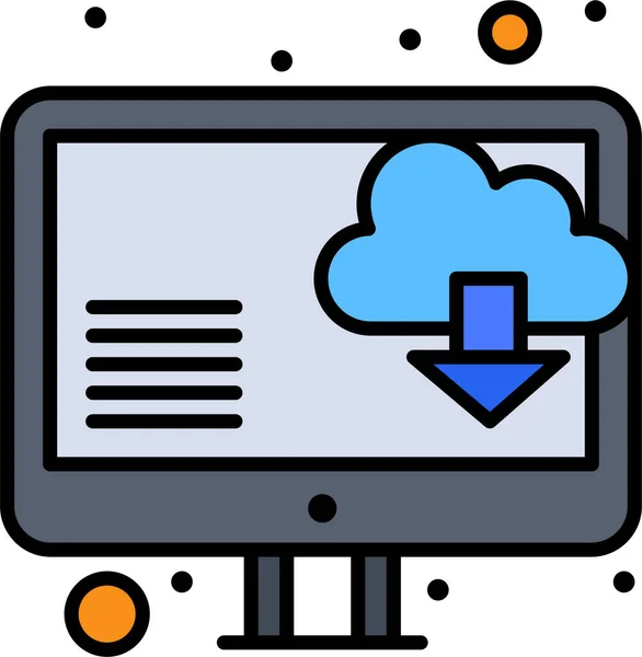Ikona Stahování Cloudového Počítače — Stockový vektor