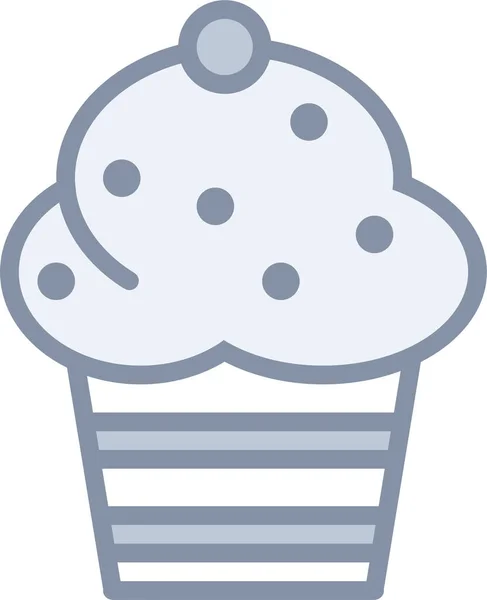 Süßigkeiten Cupcake Wüste Ikone Filedoutline Stil — Stockvektor