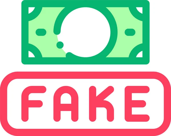 Business Currency Fake Icon Filledoutline Style — 图库矢量图片