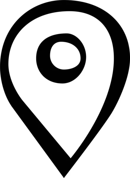 Location Place Position Icon Handdrawn Style — 图库矢量图片