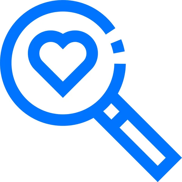 Encontrar Corazón Amor Icono Estilo Esquema — Vector de stock