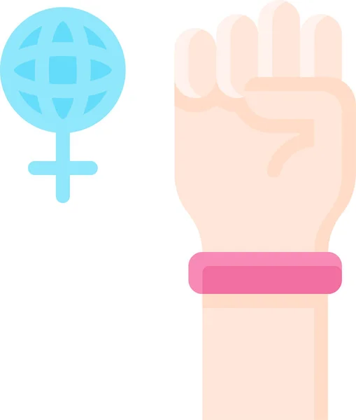 Woman Celebrate Fist Icon — 图库矢量图片