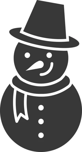 Navidad Vacaciones Nieve Icono Estilo Sólido — Vector de stock