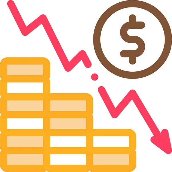 Fallimento Società Declino Icona — Vettoriale Stock