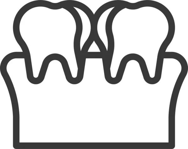 Dentista Dental Icono Odontología Estilo Del Esquema — Vector de stock