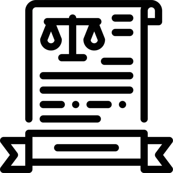 Icono Licencia Actividad Legal Estilo Esquema — Archivo Imágenes Vectoriales