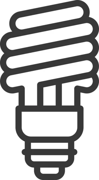 Яркая Лампочка Электрическая Иконка Стиле Контура — стоковый вектор
