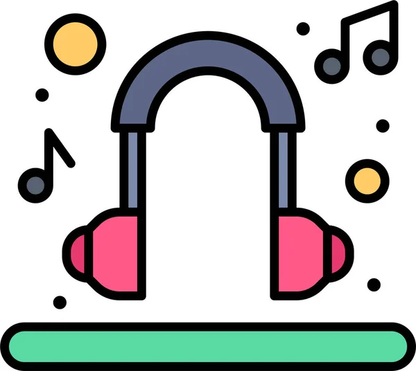 Musik Ikone Für Kopfhörer Headset — Stockvektor