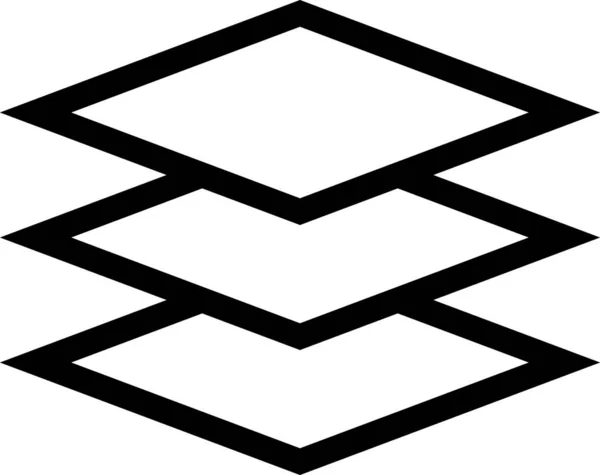 Das Symbol Der Isometrischen Ebenen Der Galerie Umrissstil — Stockvektor