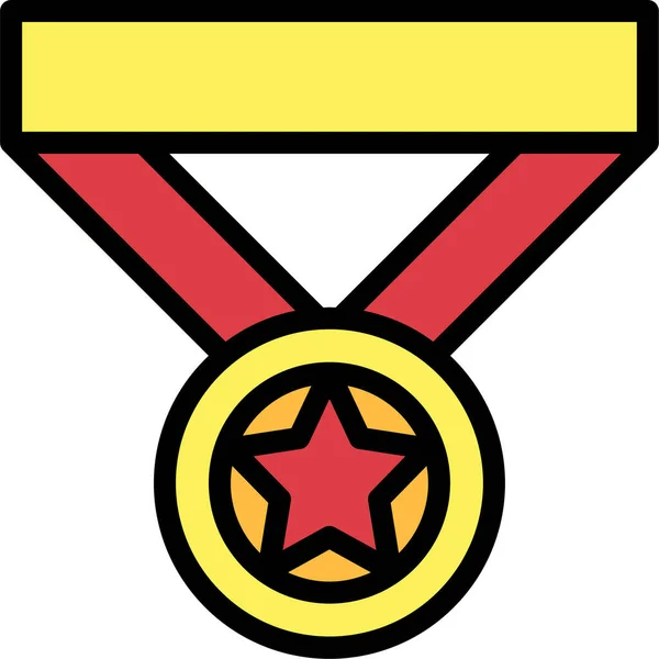 Medaile Vyplněnoosnovy Vzděláníškolní Ikona Vyplněném Styluosnovy — Stockový vektor