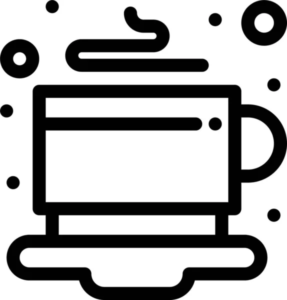 Breakfast Coffee Hot Icon Outline Style — Stock Vector