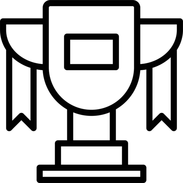 Icono Trofeo Copa Campeón Estilo Esquema — Vector de stock