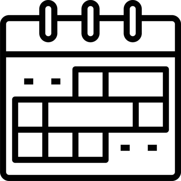Kalender Datum Organisatie Pictogram Gemengde Categorie — Stockvector