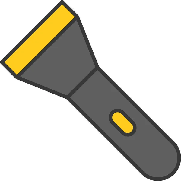 Flashlight Light Policeman Icon Filledoutline Style — 图库矢量图片