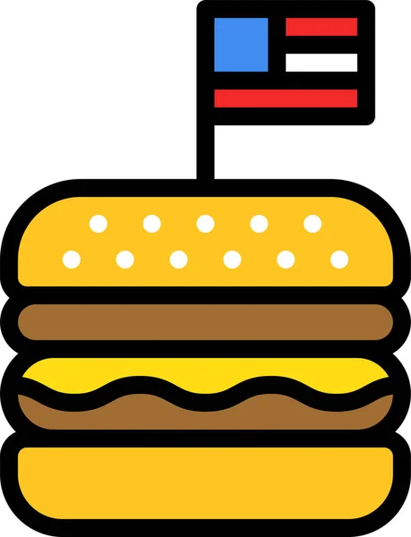 American Fast Food Icon Στην Κατηγορία Independencedayus — Διανυσματικό Αρχείο