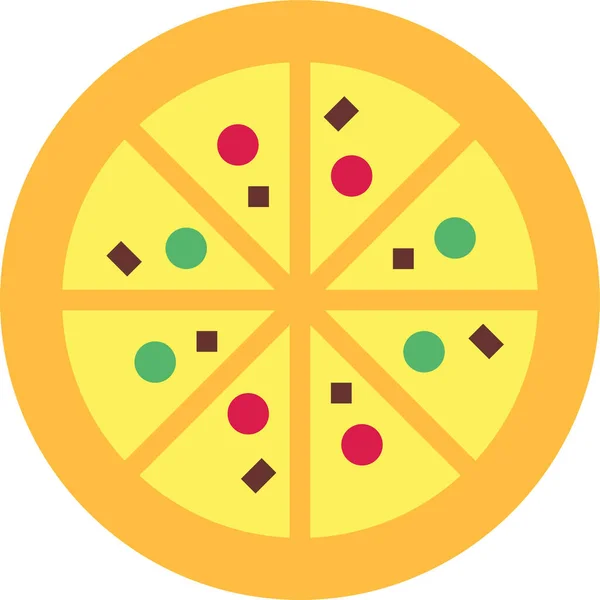 Fast Food Pizza Icône Plate Dans Style Plat — Image vectorielle