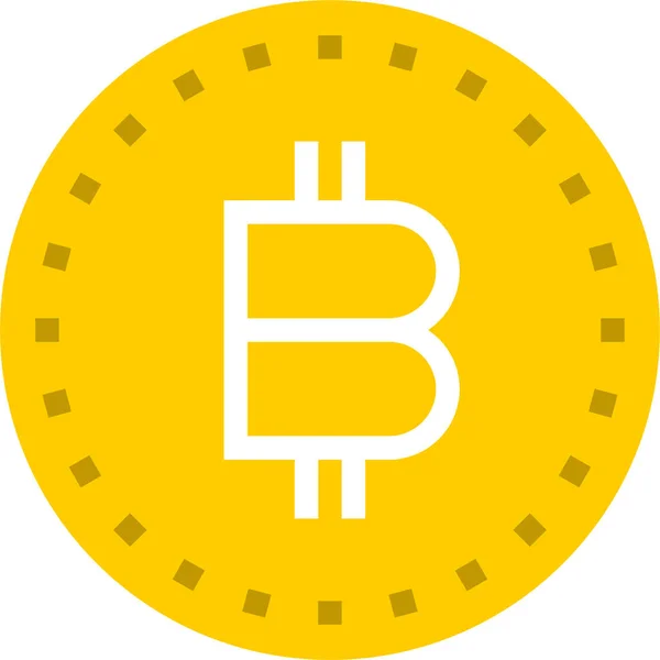 Bitcoin Icono Moneda Negocios Estilo Plano — Vector de stock