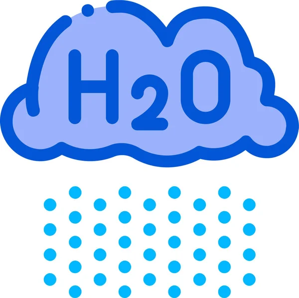 Σύννεφο H2O Εικονίδιο Βροχής — Διανυσματικό Αρχείο