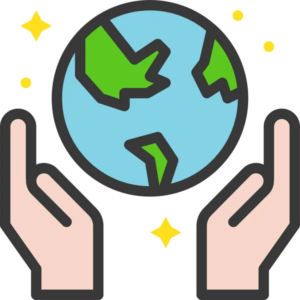 Earth Day Ecology Environmental Protection Icon Filledoutline Style — Stock Vector