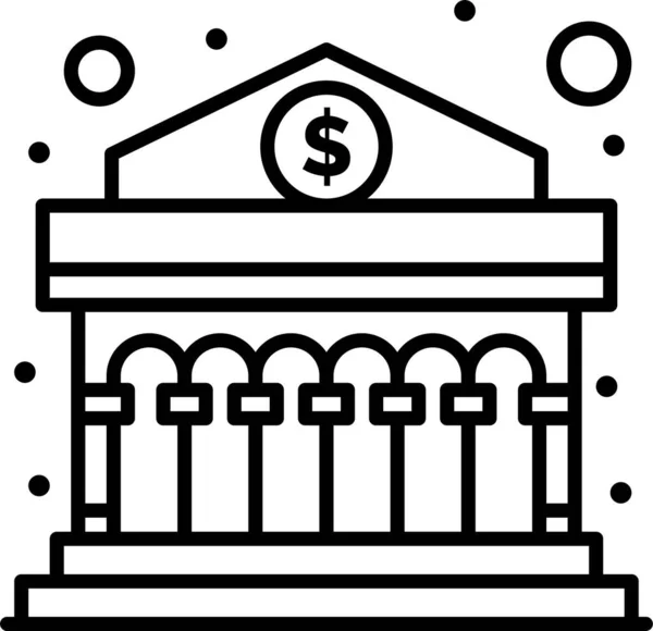 Icono Banca Financiera Categoría Gestión Empresarial — Vector de stock
