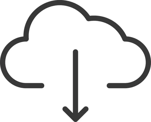 Cloud Computing Icona Dei Dati Stile Contorno — Vettoriale Stock