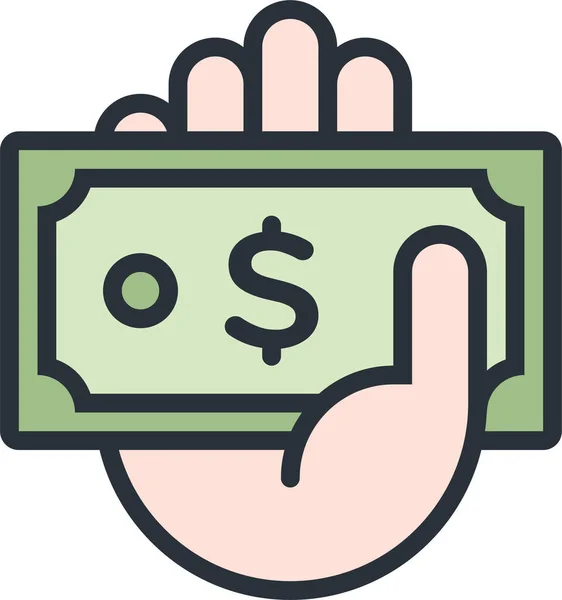 Cash Ecommerce Hand Icon Filledoutline Style — Stock Vector
