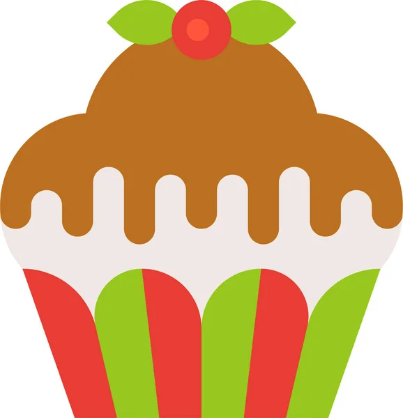 Bakery Cake Cupcake Icon Flat Style — Stock Vector