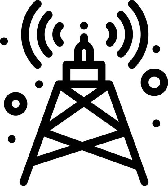 Icono Torre Señal Antena Categoría Spacealiens — Vector de stock