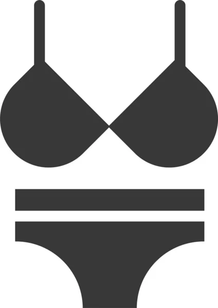 Kleding Mode Vrouwelijk Pictogram Solide Stijl — Stockvector