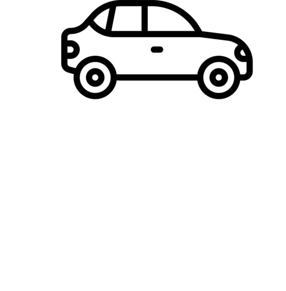 Icône Voiture Véhicule Transport Dans Style Contour — Image vectorielle