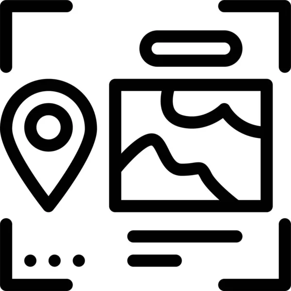 Imagen Gps Ubicación Icono Estilo Esquema — Vector de stock