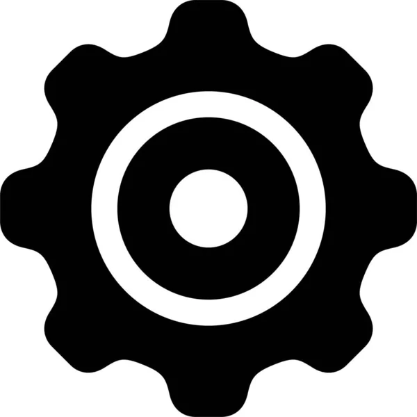 Cog Gear Options Icon Solid Style — Stock Vector