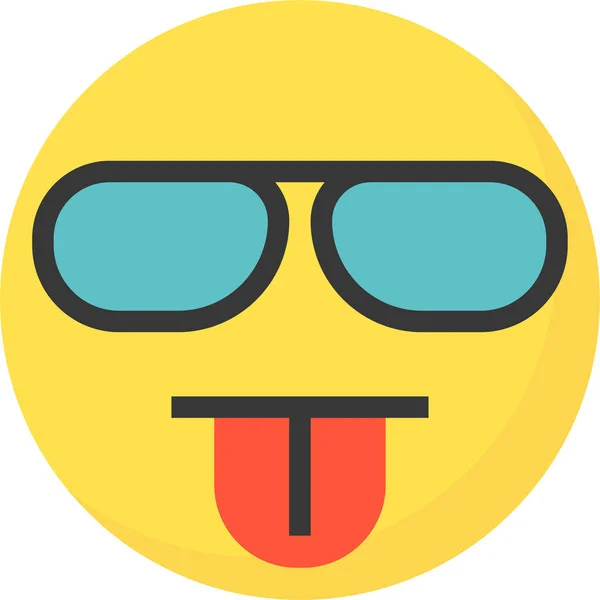 Icona Emoji Cool Blah Stile Piatto — Vettoriale Stock