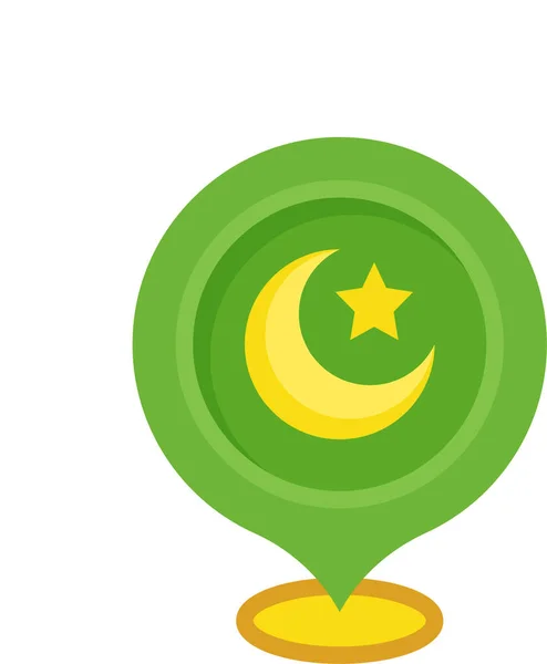 Ημισέληνο Εικονίδιο Τοποθεσίας Islam Στην Κατηγορία Ramadaneid — Διανυσματικό Αρχείο