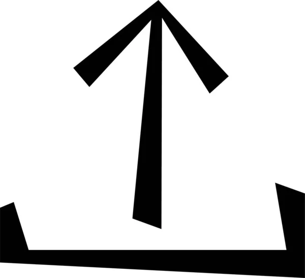Pfeil Icon Handgezeichneten Stil Hochladen — Stockvektor