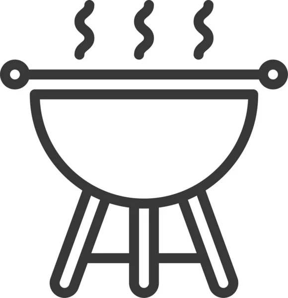 Barbecue Bbq Icoon Outline Stijl — Stockvector