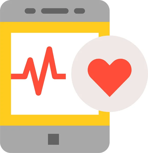 Υγειονομική Περίθαλψη Εικονίδιο Του Νοσοκομείου Καρδιακών Παλμών Επίπεδη Στυλ — Διανυσματικό Αρχείο