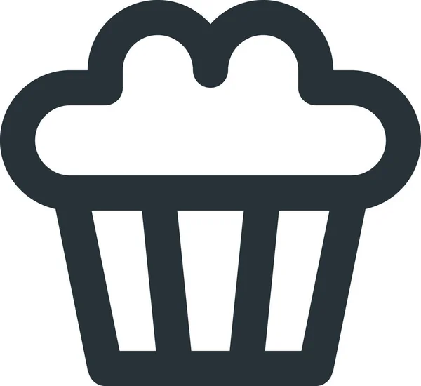 Panadería Pastel Cupcake Icono Estilo Esquema — Vector de stock