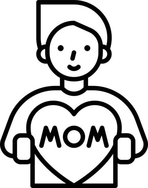 Γιορτάζουν Μητέρα Εικονίδιο Διακοπών Στυλ Περίγραμμα — Διανυσματικό Αρχείο