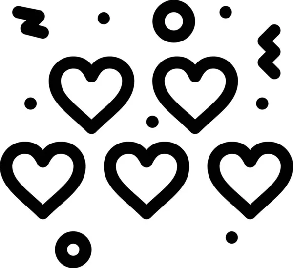 Serca Miłość Walentynki Ikona Miłości Kategorii — Wektor stockowy