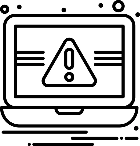 Ícone Laptop Essenciais Alerta — Vetor de Stock