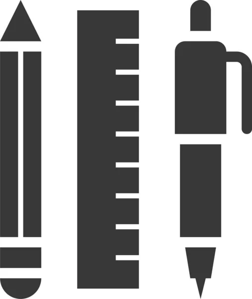 Офісний Матеріал Олівець Значок Освітній Категорії — стоковий вектор