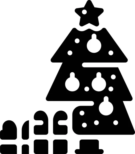 Box Christmas Decoration Icon — Stock Vector
