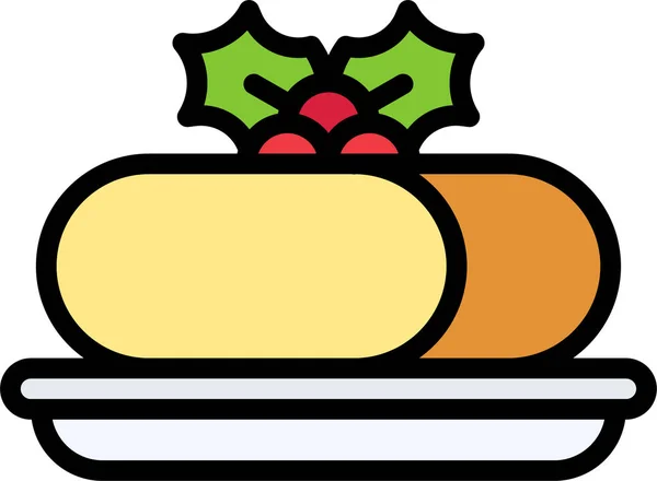 Christmas Food Marzipan Icon Christmas Category — Stock Vector