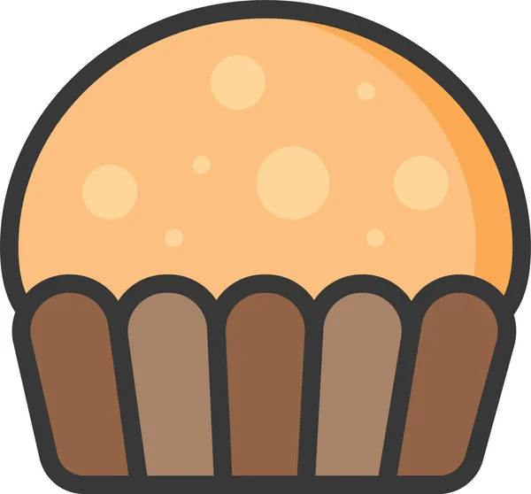 Taza Pastel Postre Icono Comida Estilo Filledoutline — Vector de stock