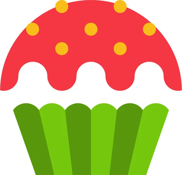Panadería Cupcake Comida Icono Estilo Plano — Archivo Imágenes Vectoriales