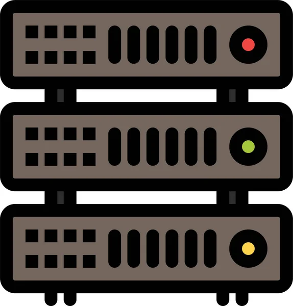 Base Datos Alojamiento Icono Rack Categoría Infraestructura — Vector de stock